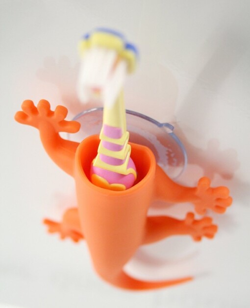 Larry The Lizard Toothbrush Holder, Orange 2